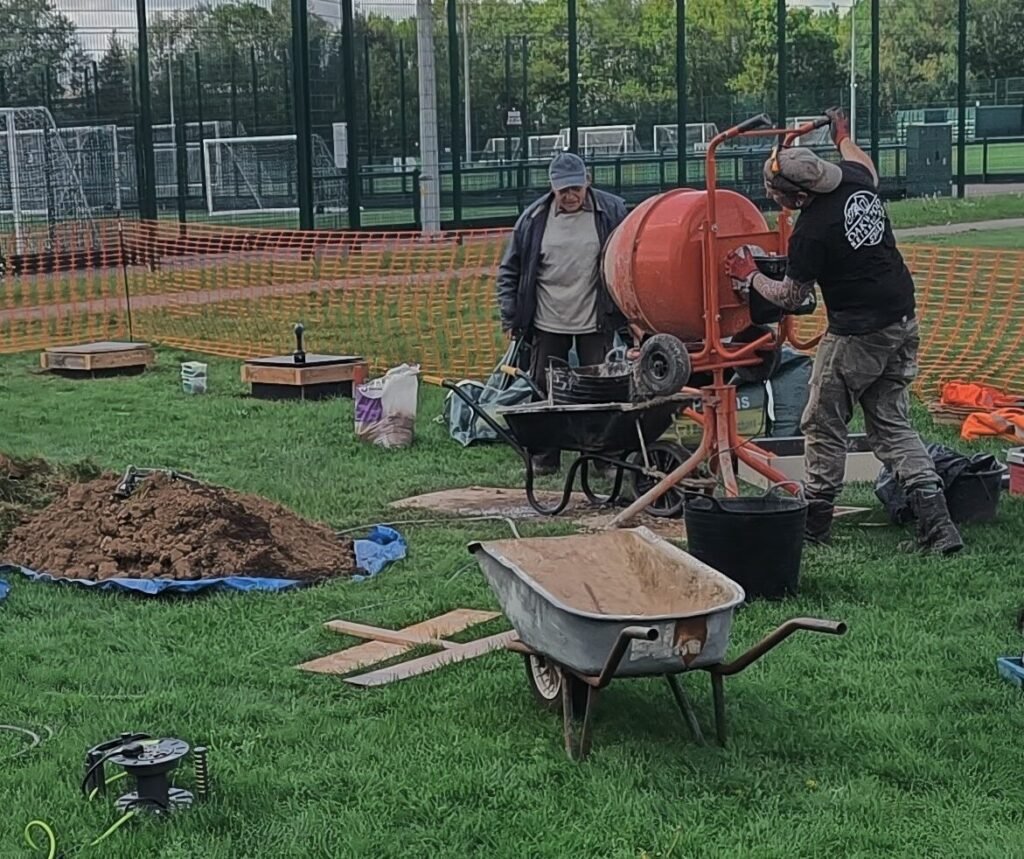 Mixing concrete